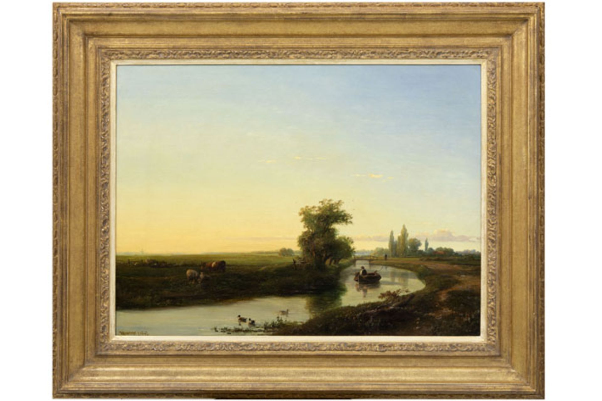 19th Cent. Dutch oil on canvas - signed Willem Roelofs and dated 1847 - - ROELOFS [...]