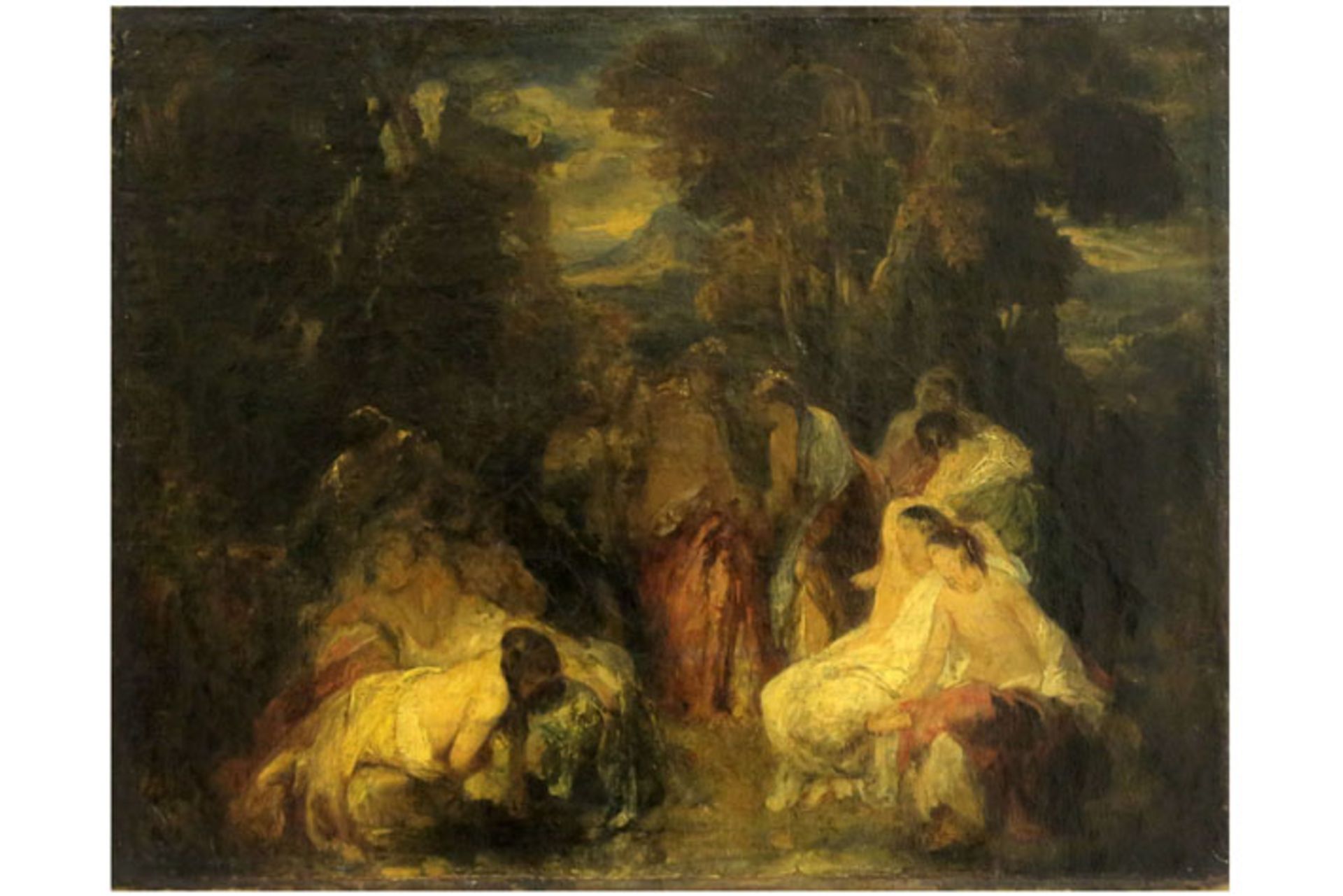 19th Cent. French oil on canvas (on canvas) - attributed to Eugène Delacroix - - [...]