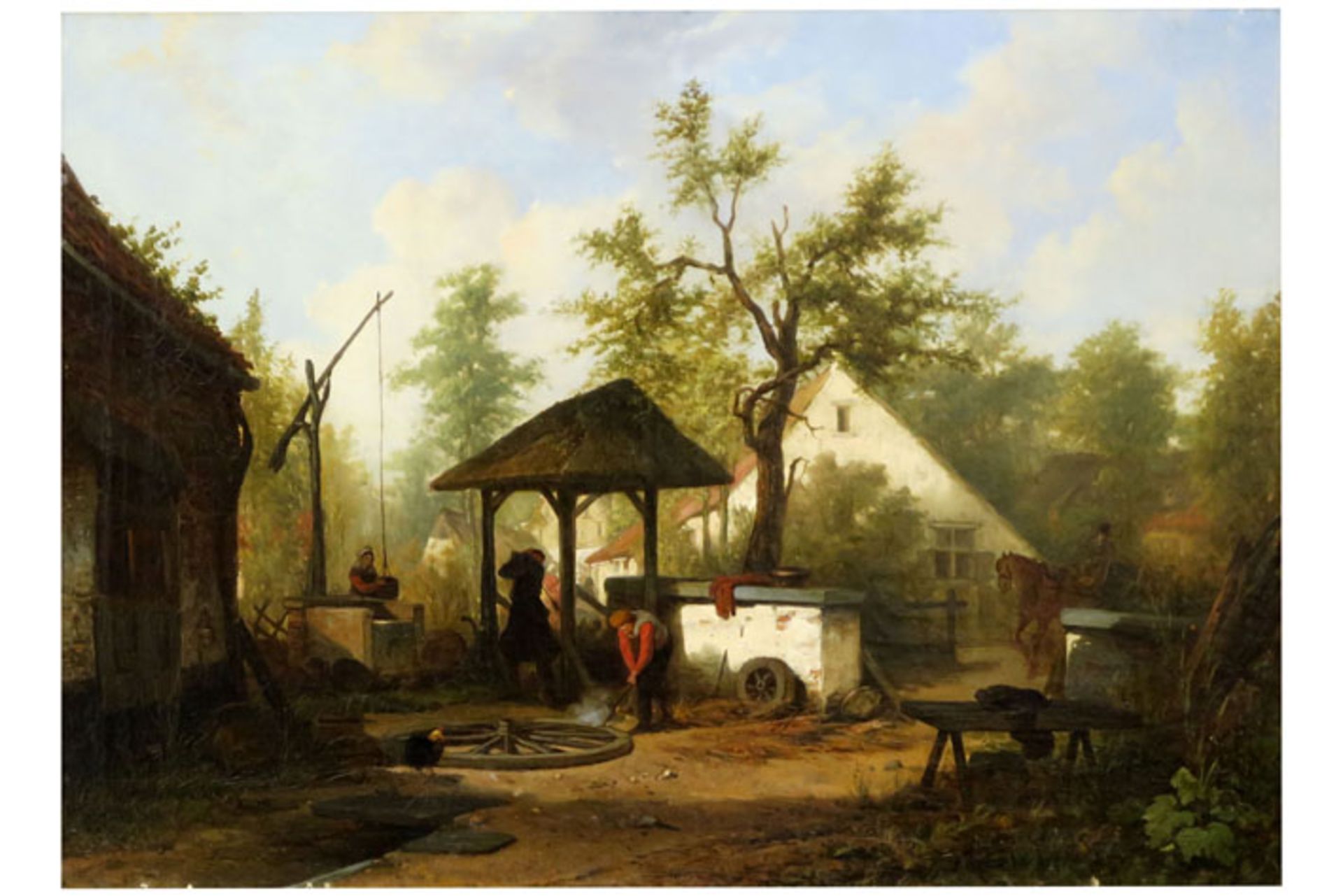 19th Cent. Belgian oil on canvas - signed Laurent Herman Redig and dated 1859 - - [...] - Bild 2 aus 4