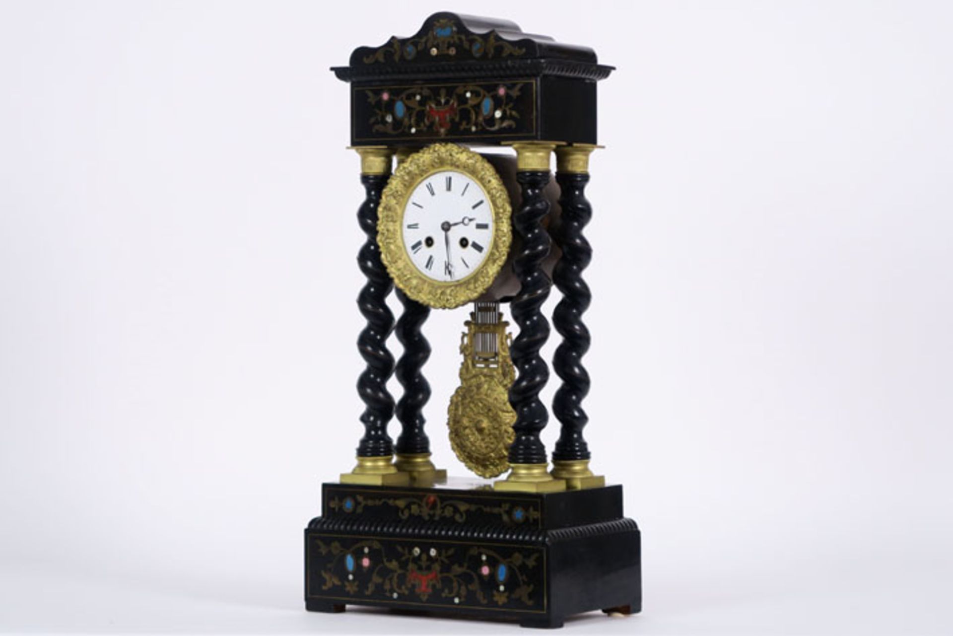 small 19th Cent. clock with case in ebony and ebonised wood - - Negentiende eeuws [...] - Bild 2 aus 4