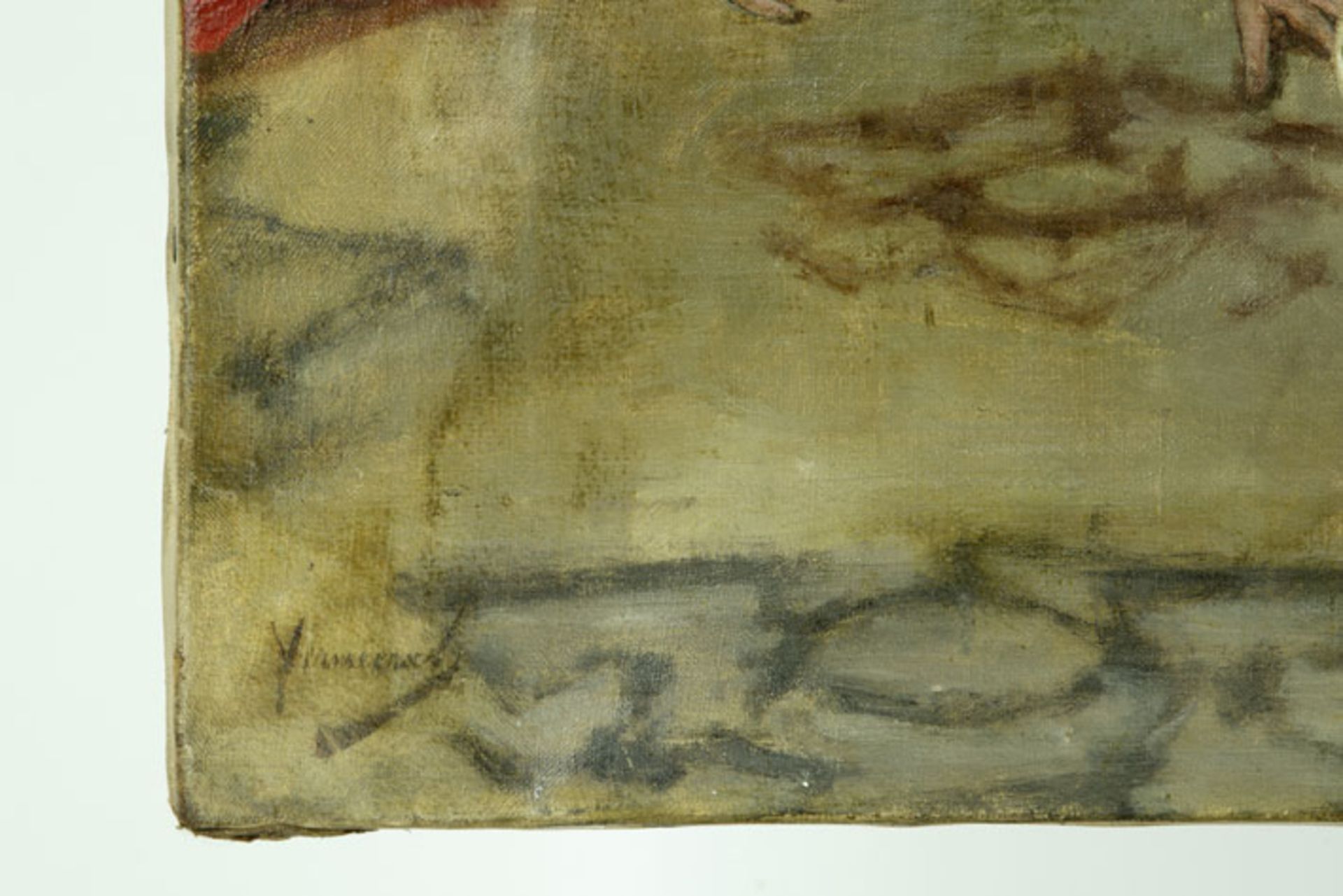 19th/20th Cent. Belgian oil on canvas - signed Emile Vermeersch - - VERMEERSCH [...] - Bild 5 aus 6