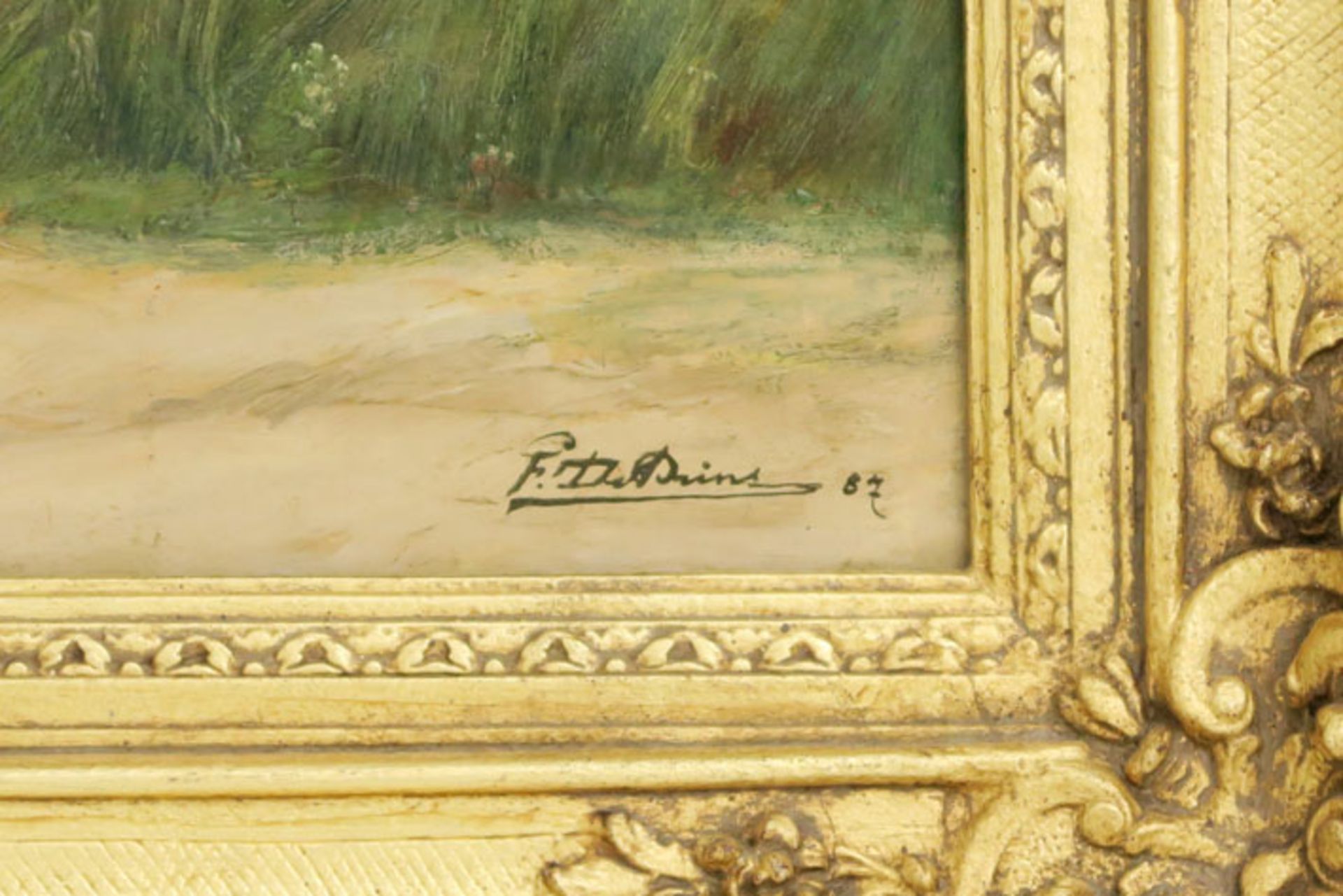 19th Cent. Belgian oil on canvas - signed Ferdinand De Prins and dated 1887 - - DE [...] - Bild 3 aus 4