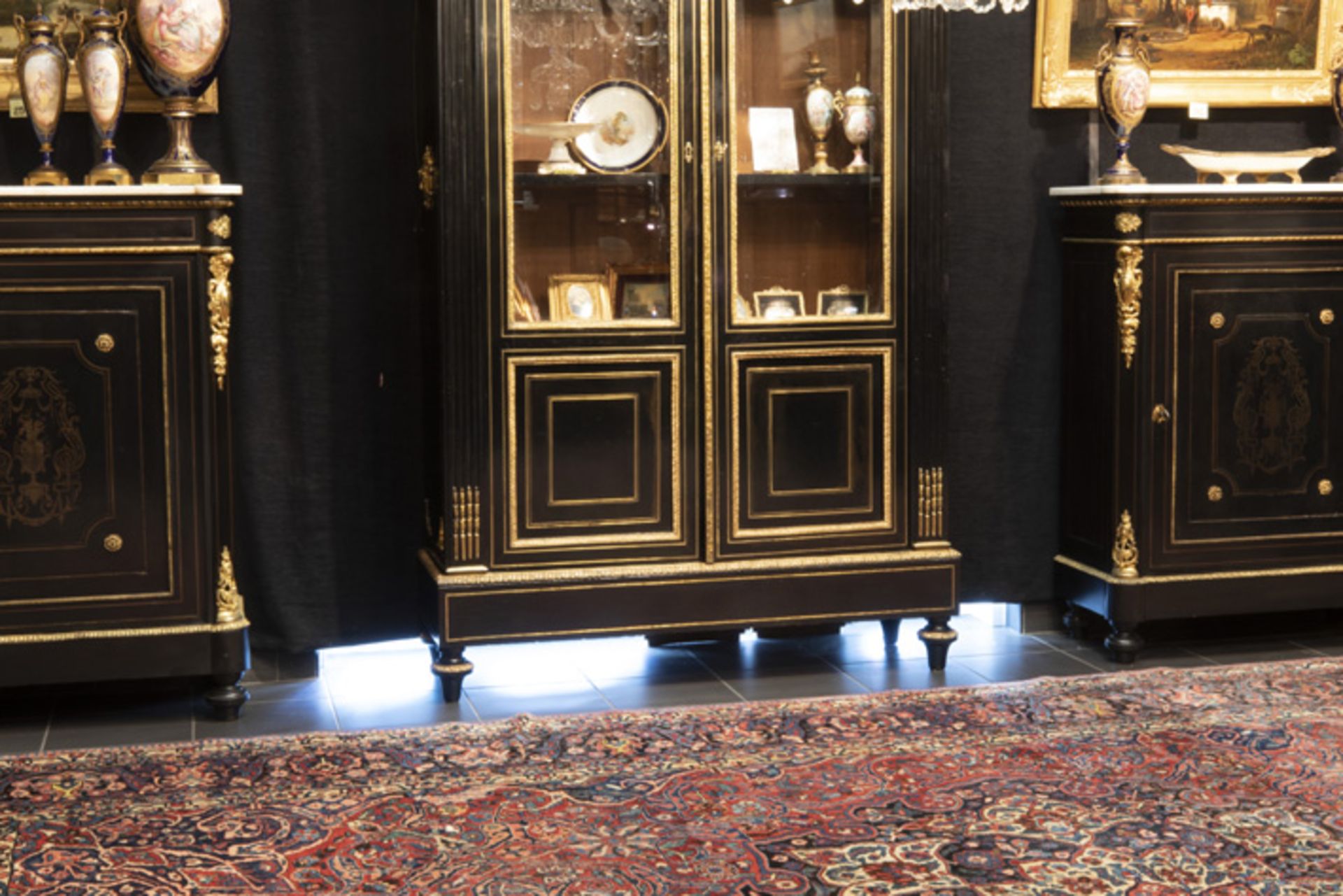 19th Cent. French Napoleon III bookcase/cabinet in "Boulle" with mountings in [...] - Bild 4 aus 4