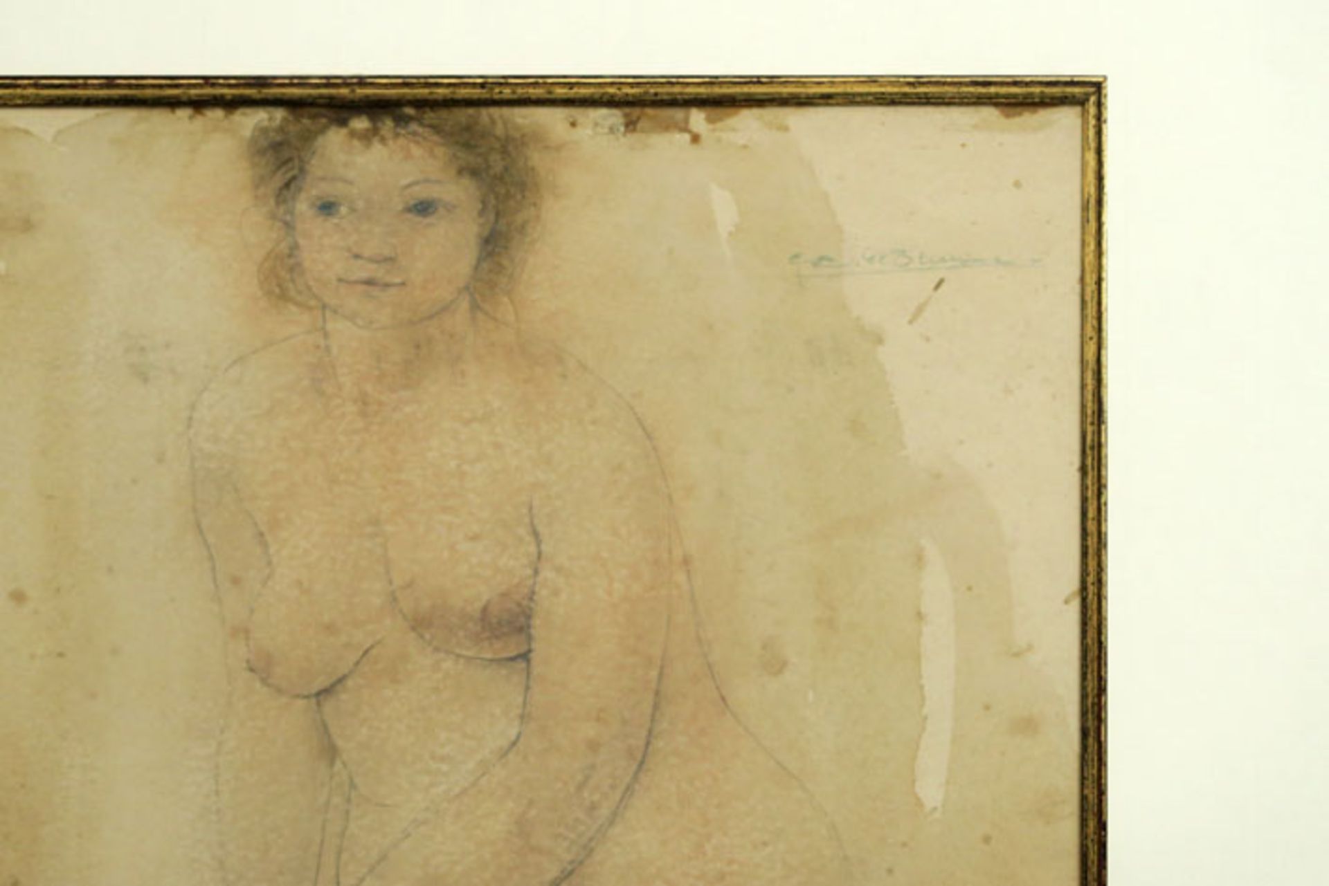 20th Cent. Belgian aquarelle - signed Gustaaf De Bruyne - - DE BRUYNE GUSTAAF [...] - Bild 3 aus 3