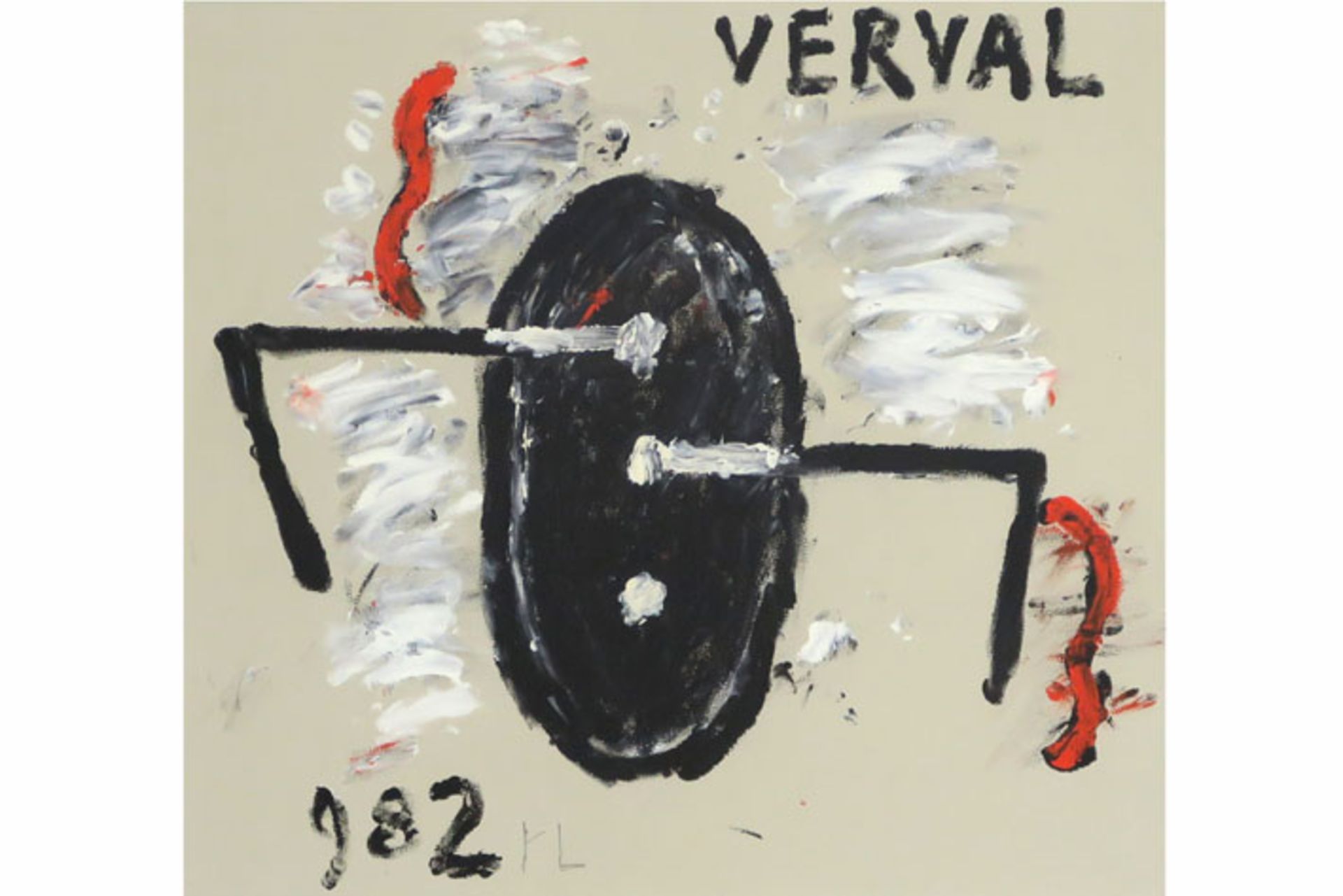 20th Cent. abstract oil on paper - titled and with the monogram of Reinier Lucassen [...] - Image 2 of 3