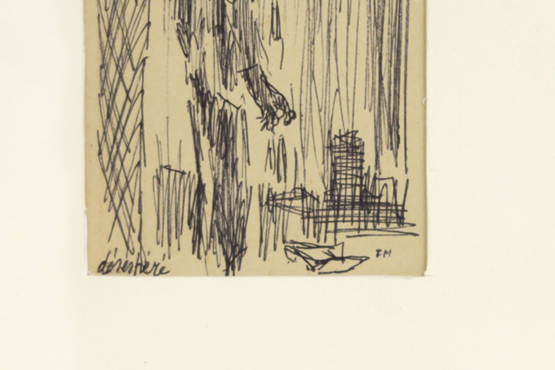 20th Cent. Belgian drawing - with the monogram of Frans Masereel - - MASEREEL [...] - Bild 3 aus 3