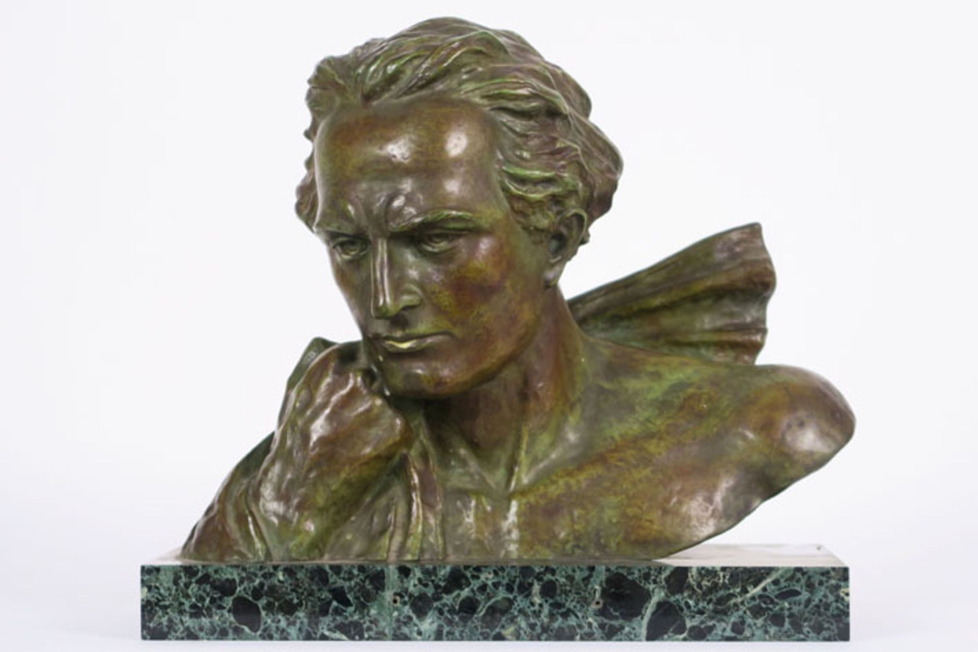 20th Cent. Belgian sculpture in bronze on marble base - signed Jan Martel - - [...]