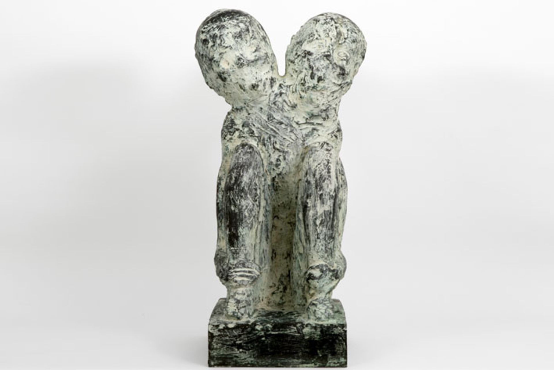 20th Cent. Belgian sculpture in bronze n° 1/3 titled "Twins" - signed Johan Tahon [...]