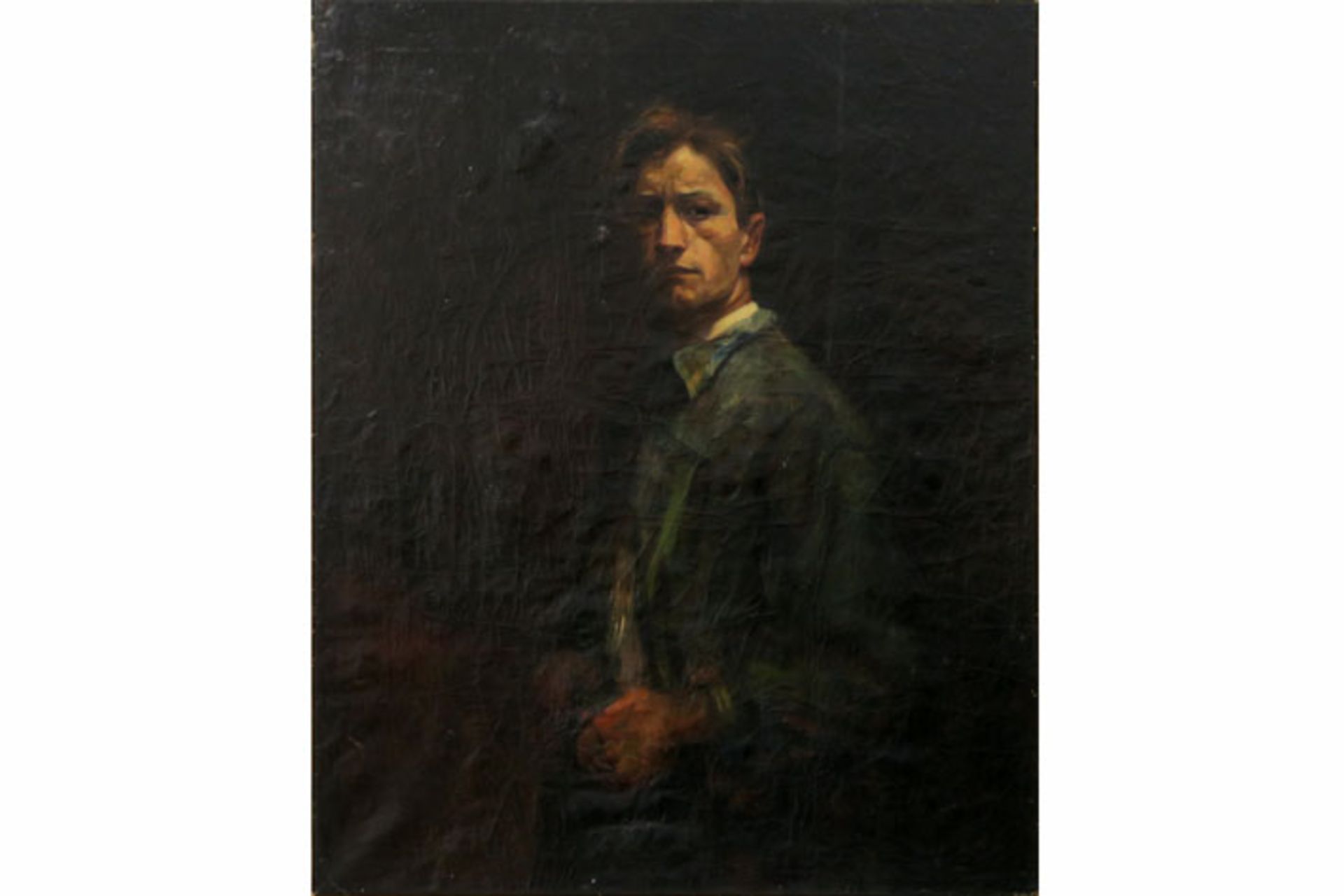 rare oil on canvas to be dated around 1915/20 by van Bram Velde with a portrait of [...] - Bild 2 aus 3