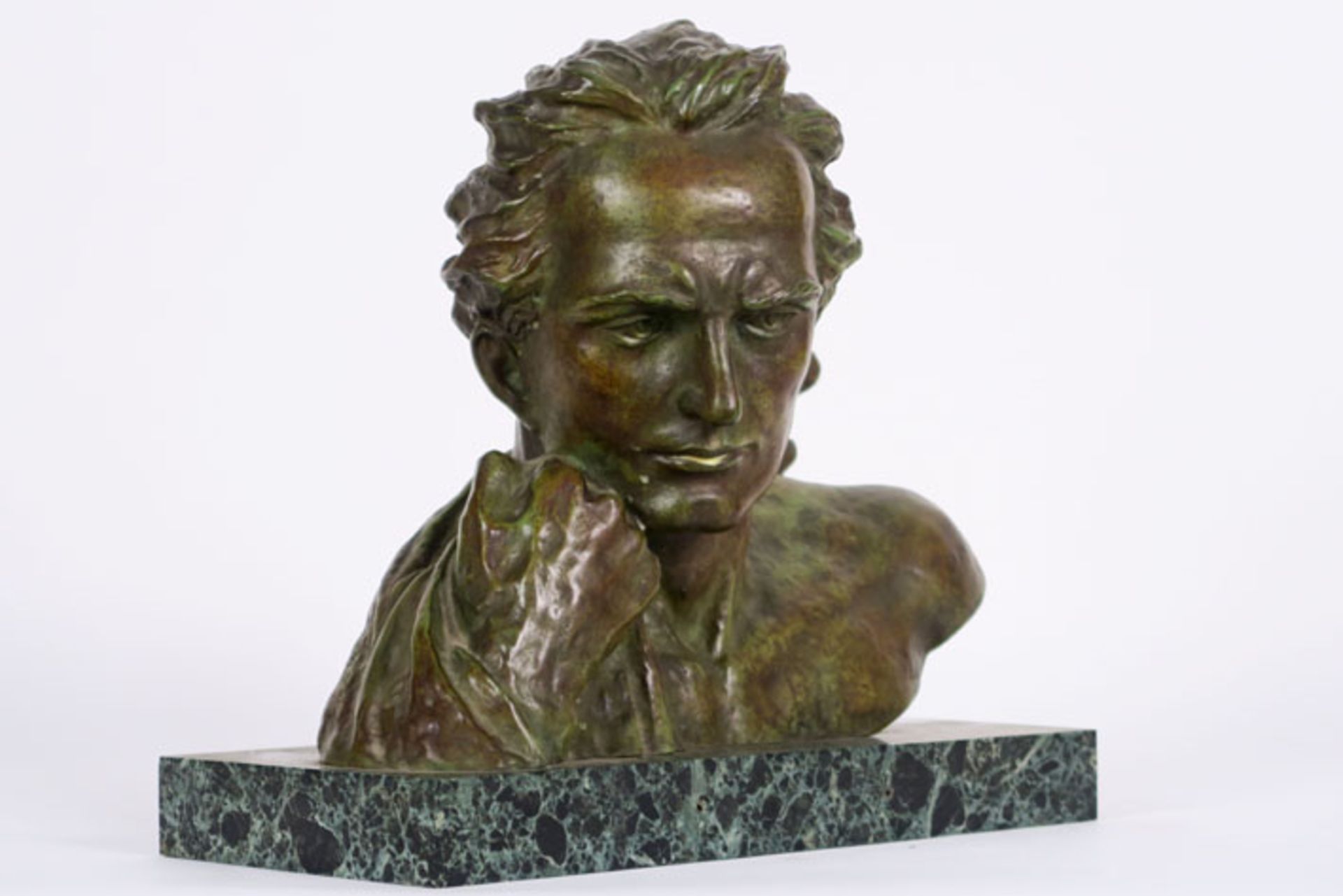 20th Cent. Belgian sculpture in bronze on marble base - signed Jan Martel - - [...] - Image 2 of 5