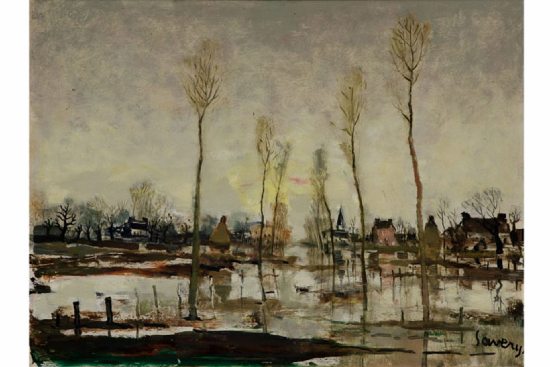 20th Cent. Belgian oil on panel - signed Albert Saverys - - SAVERYS ALBERT (1886 - [...] - Bild 2 aus 4