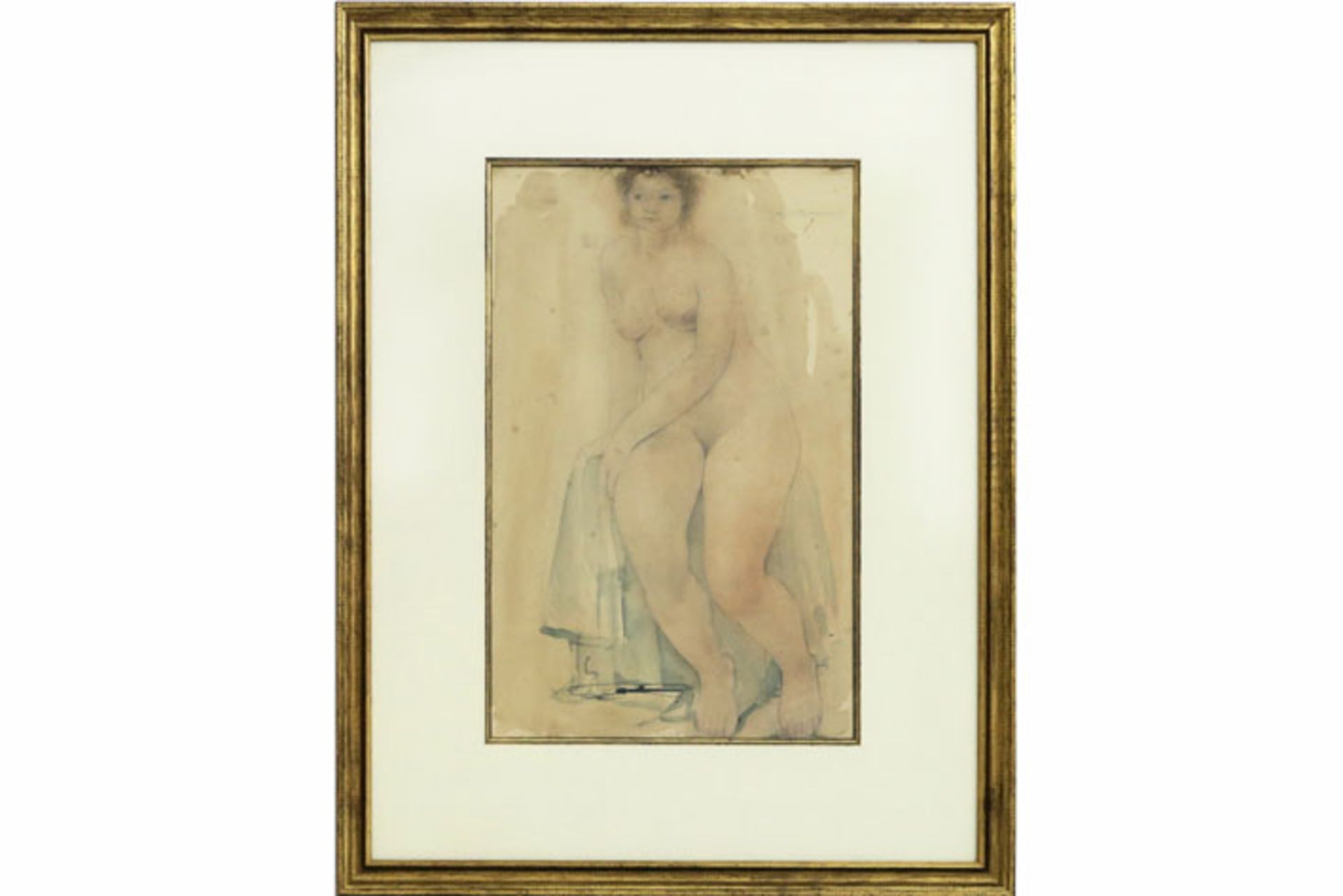 20th Cent. Belgian aquarelle - signed Gustaaf De Bruyne - - DE BRUYNE GUSTAAF [...]