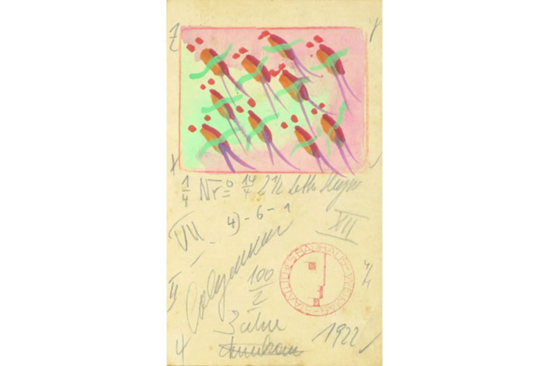 quite typical Lotte Seyerl mixed media painting - signed, dated 1922 and with the [...] - Image 2 of 3