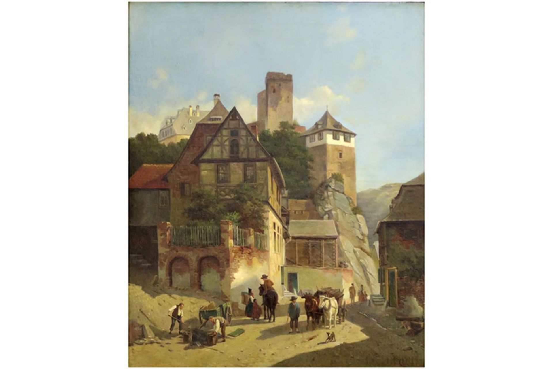CARABAIN JACQUES, FRANÇOIS (1834 - 1933) olieverfschilderij op doek : "Geanimeerd [...] - Bild 2 aus 4