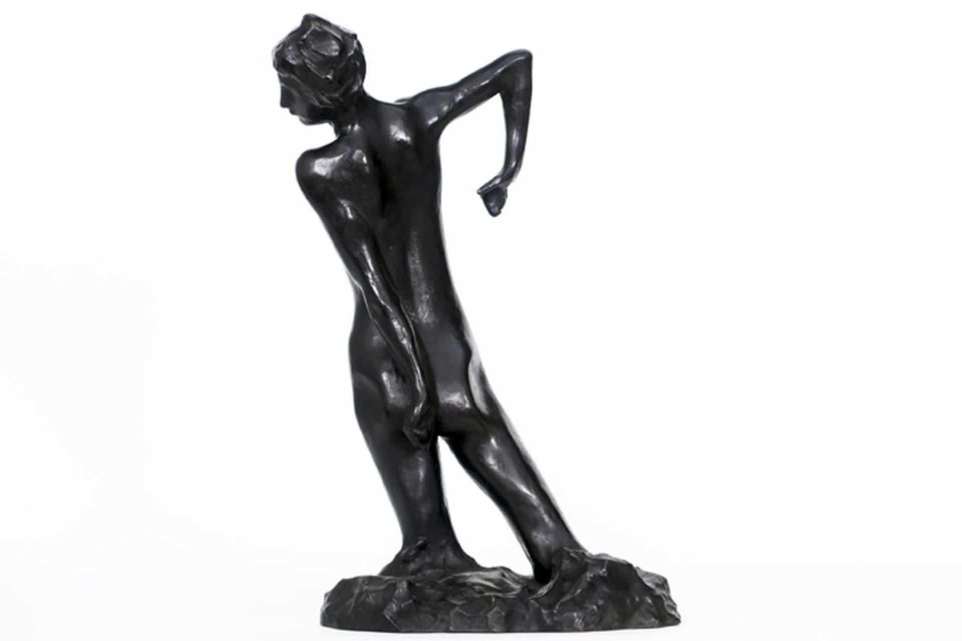 MINNE GEORGE (1866 - 1941) sculptuur in brons met bruine patine : "Baadster I" - in [...] - Bild 3 aus 5
