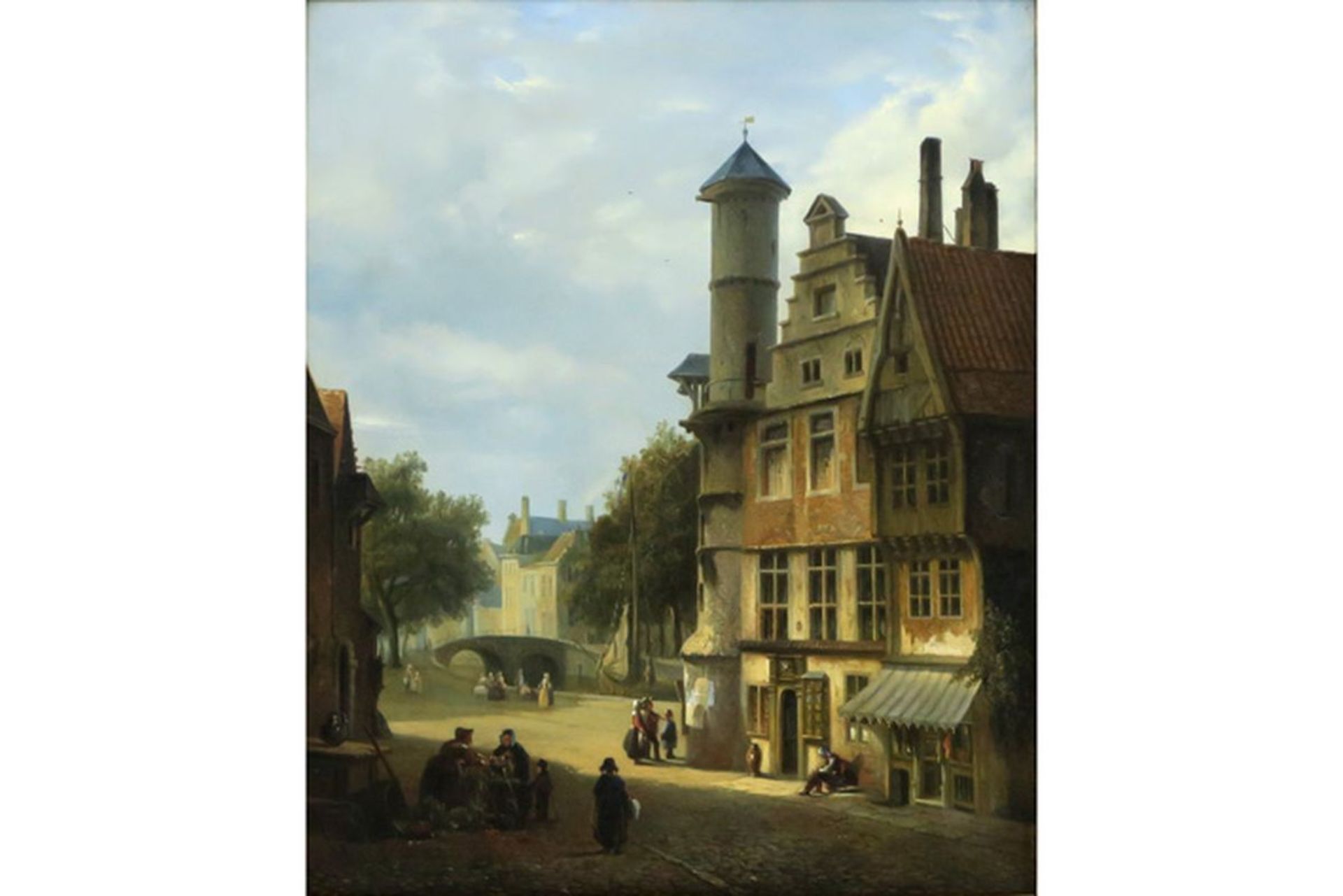 BOULANGER HIPPOLYTE (1837 - 1874) olieverfschilderij op paneel : "Geanimeerd zicht [...] - Bild 2 aus 4