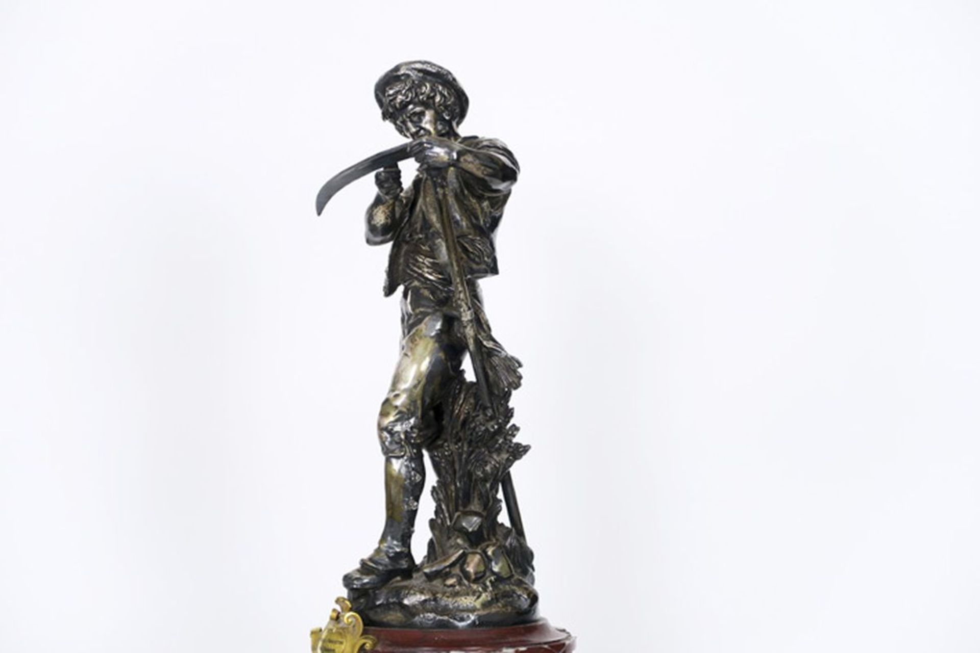 CHRISTOFLE et Cie negentiende eeuwse sculptuur in brons met zilverpatine met de [...] - Bild 4 aus 5