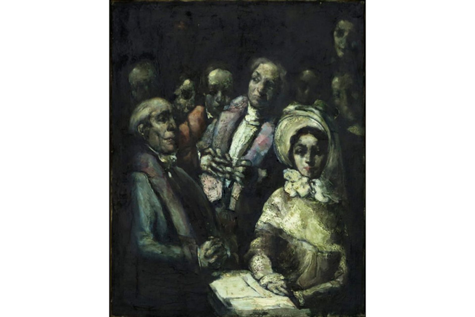 GLUCKMANN GREGORY (1898 - 1973) olieverfschilderij op doek : "De ceremonie" - 50 x [...] - Bild 2 aus 5