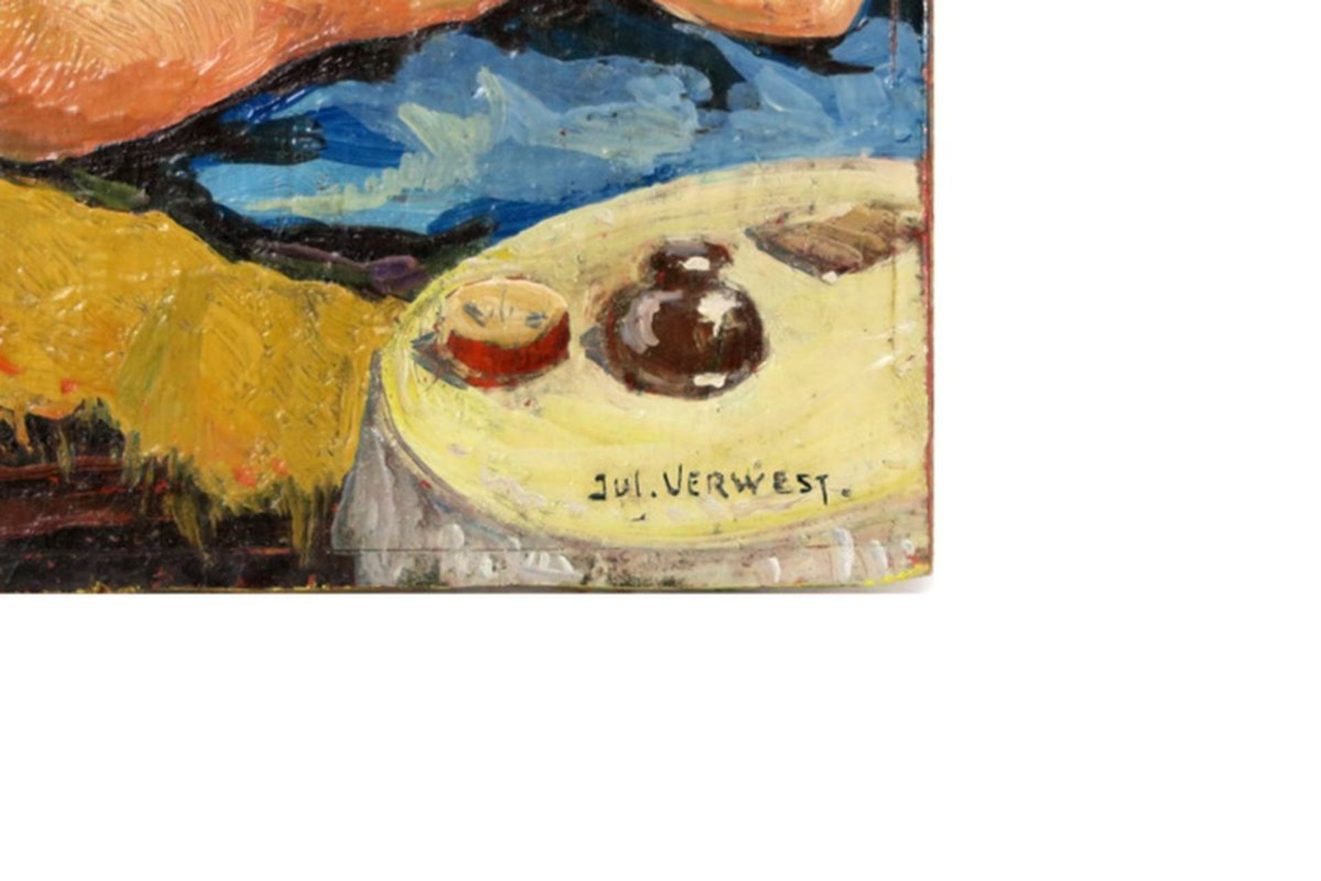 VERWEST JULES (1883 - 1957) klein olieverfschilderij op paneel : "Vrouwelijk naakt" [...] - Bild 2 aus 3