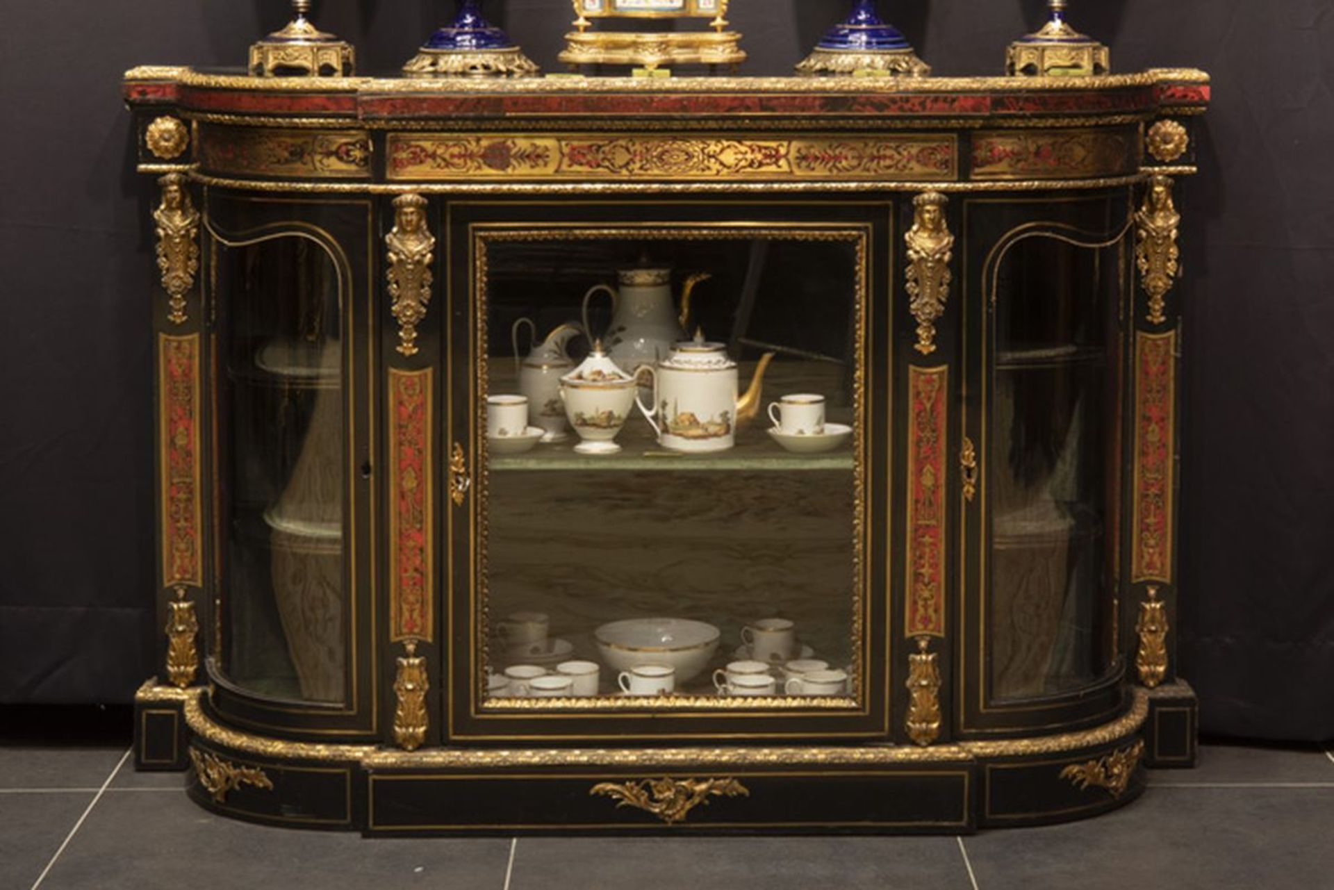 FRANKRIJK - ca 1850/70 fraai barok Napoleon III-dressoir in 'Boulle' (met [...]