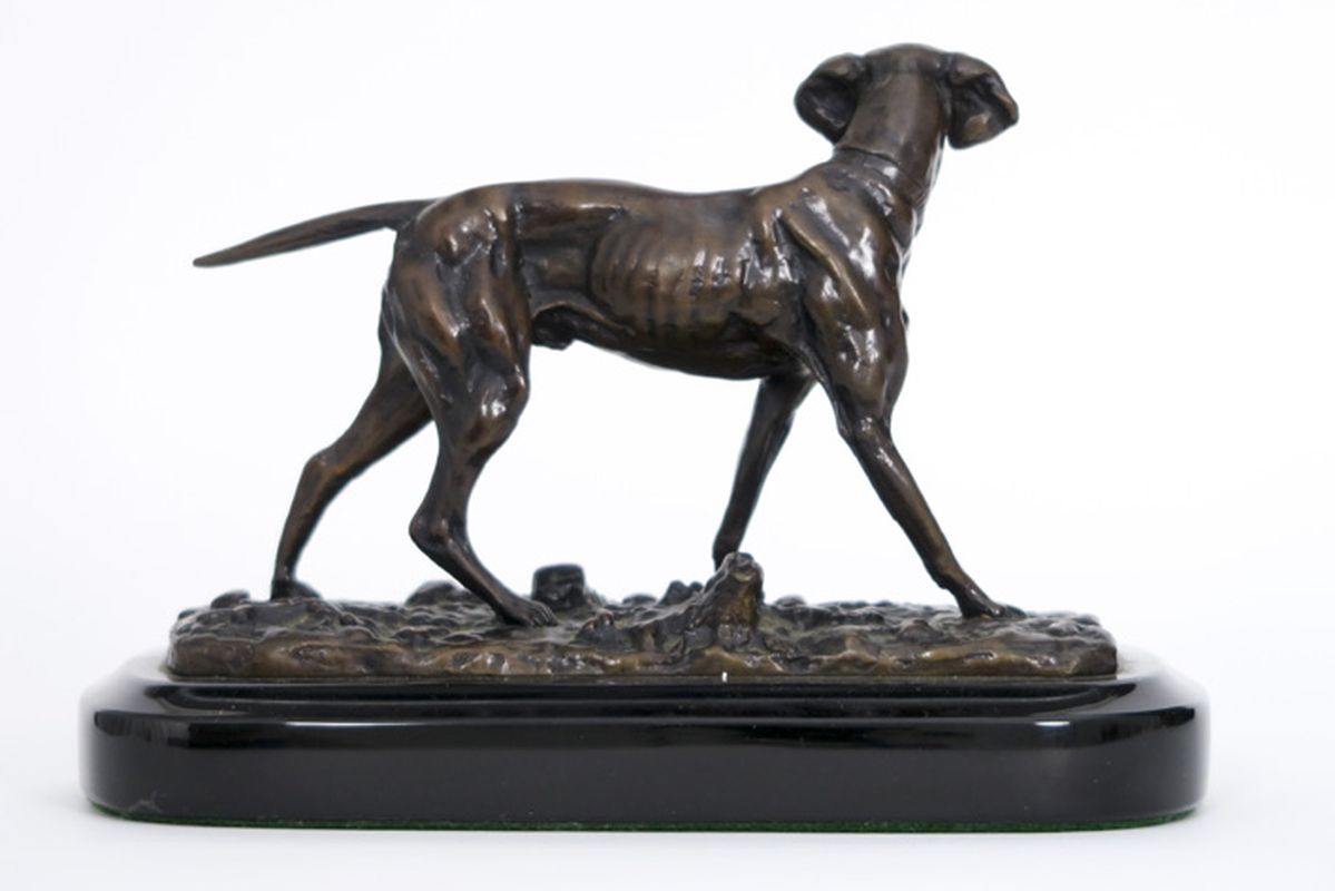 MÈNE PIERRE-JULES (1810 - 1879) kleine antieke sculptuur in brons : "Staande hond" [...] - Image 3 of 4