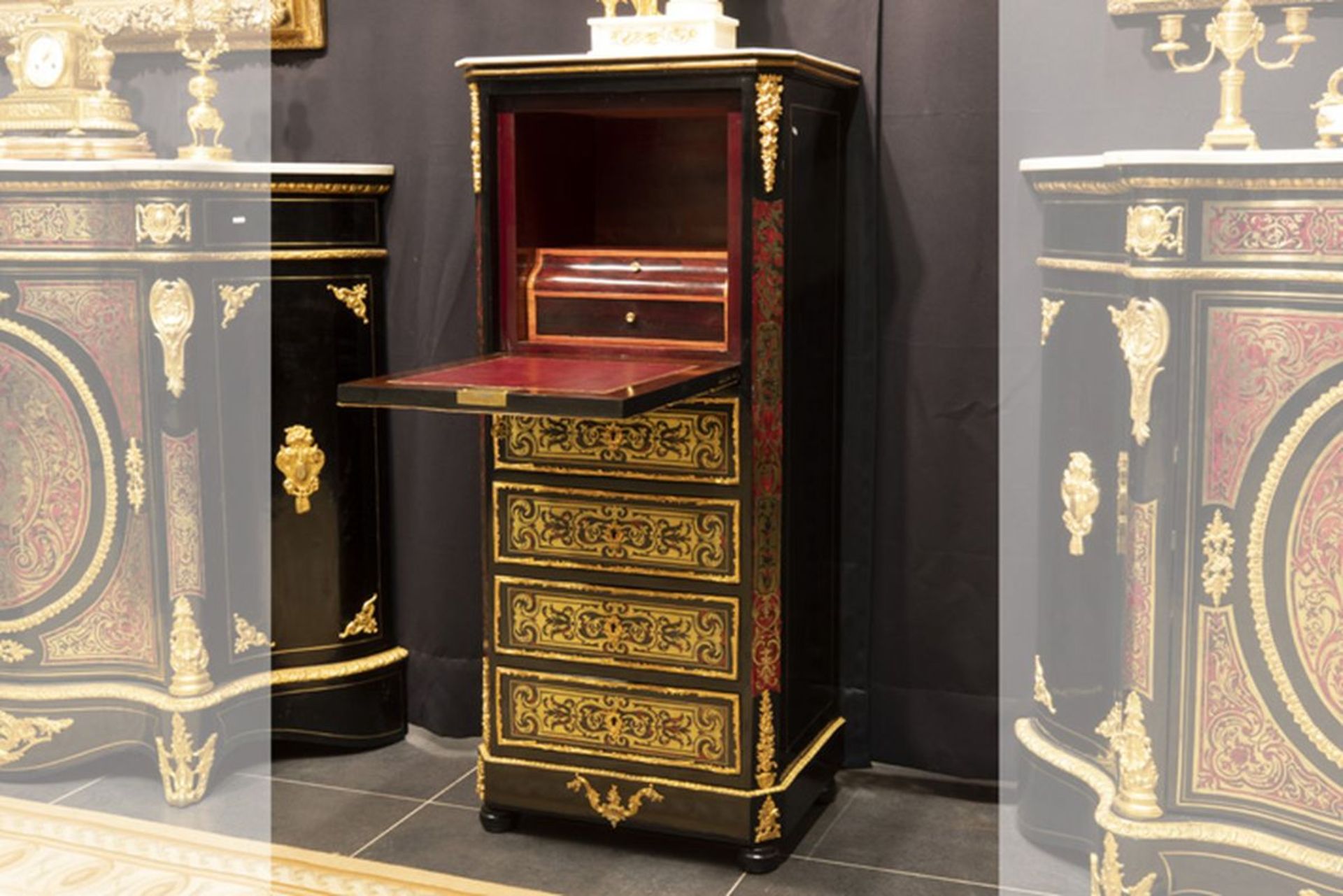 FRANKRIJK - ca 1850/70 kleine Napoleon III-secretaire in goedbewaarde "Boulle", [...] - Bild 2 aus 3