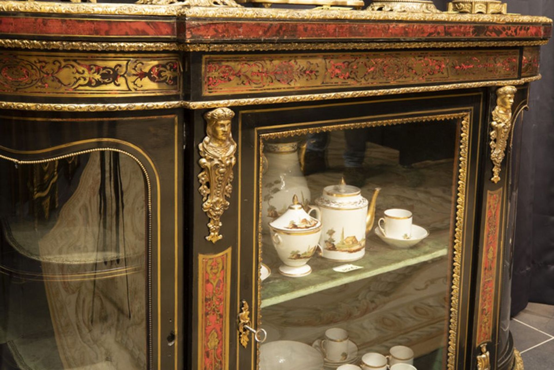 FRANKRIJK - ca 1850/70 fraai barok Napoleon III-dressoir in 'Boulle' (met [...] - Bild 3 aus 3