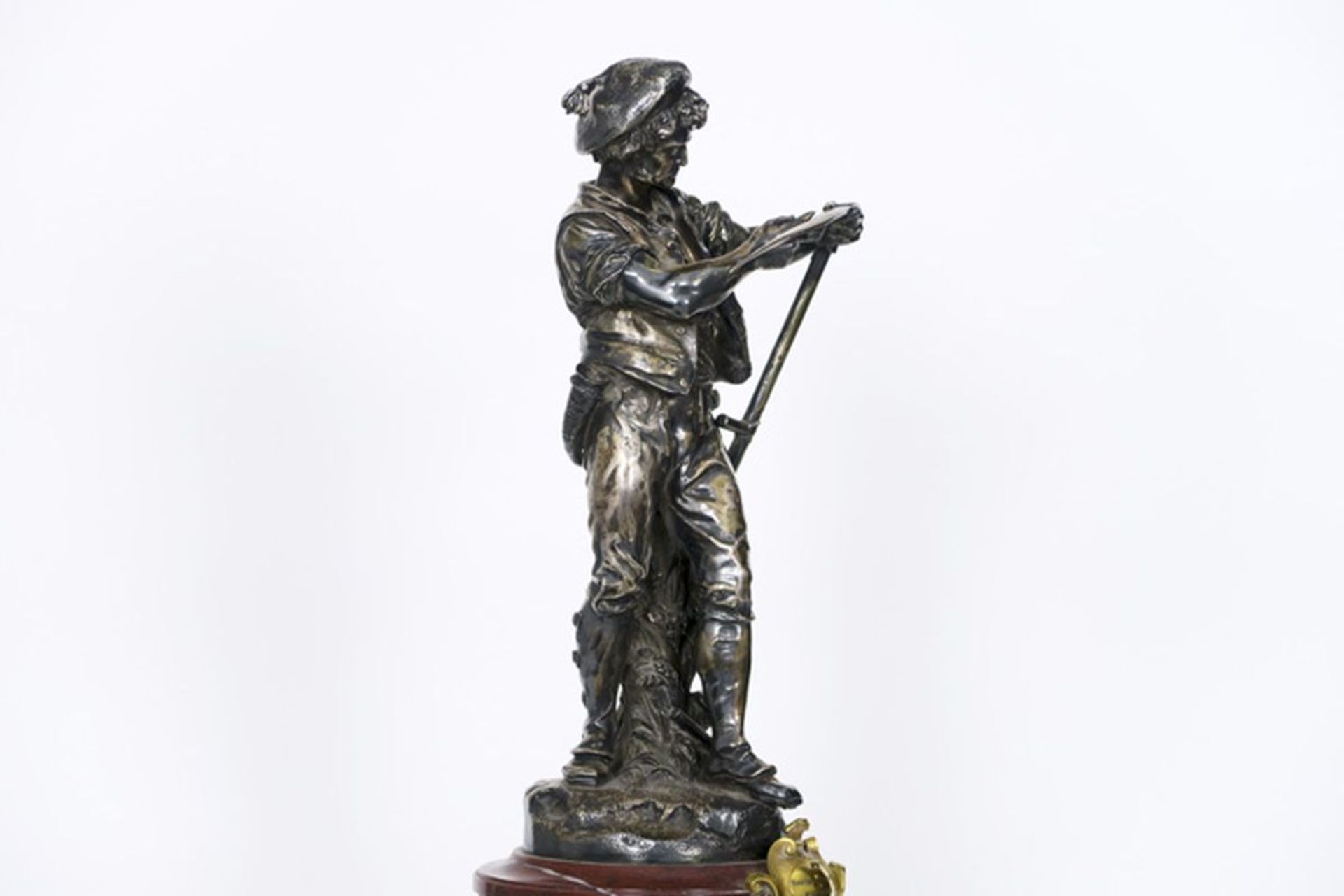 CHRISTOFLE et Cie negentiende eeuwse sculptuur in brons met zilverpatine met de [...] - Bild 2 aus 5