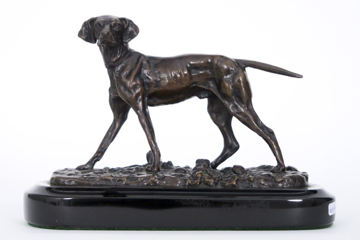 MÈNE PIERRE-JULES (1810 - 1879) kleine antieke sculptuur in brons : "Staande hond" [...]
