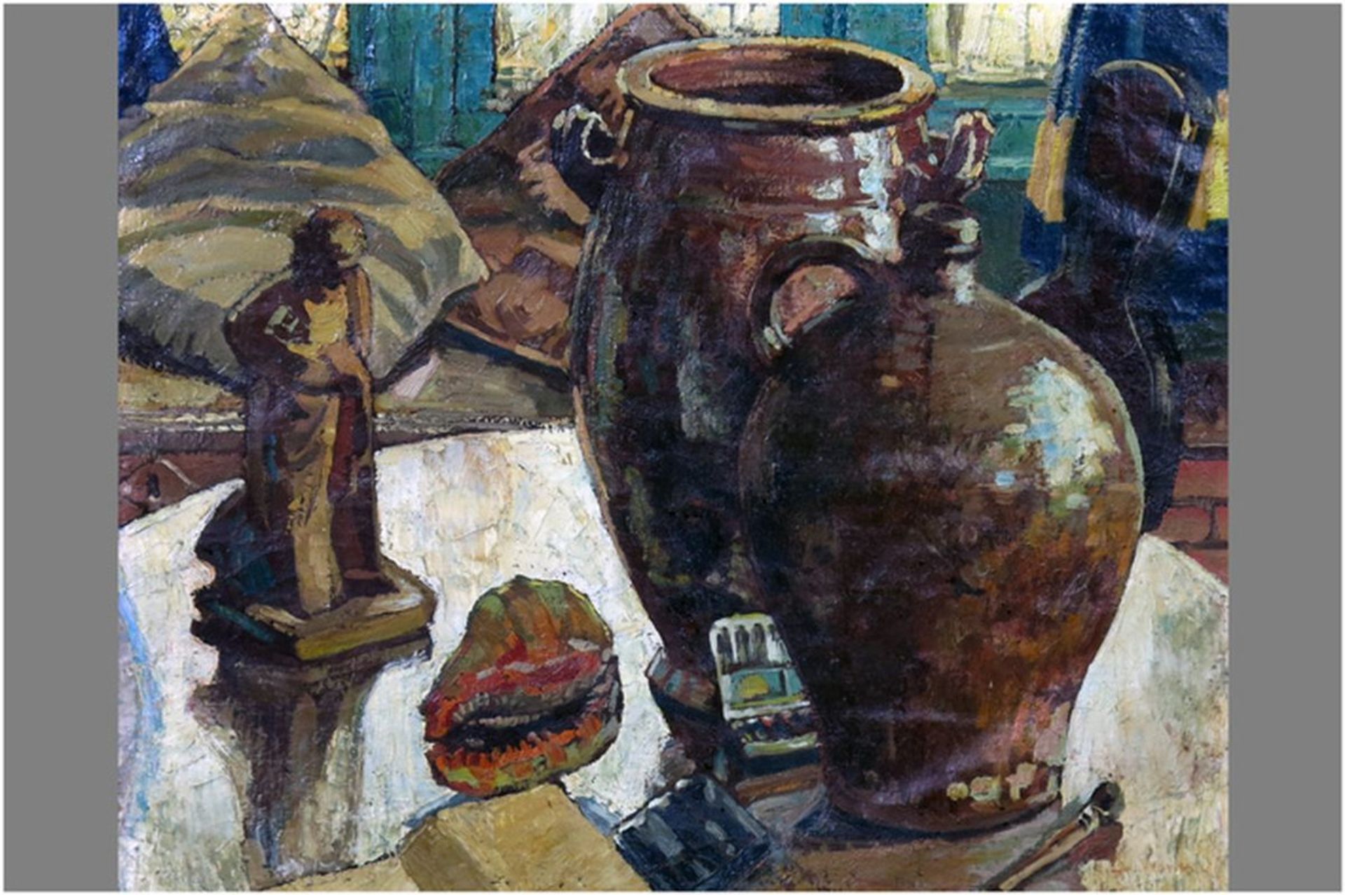 VERWEST JULES (1883 - 1957) olieverfschilderij op doek : "Stilleven met kruiken" - [...] - Bild 2 aus 3