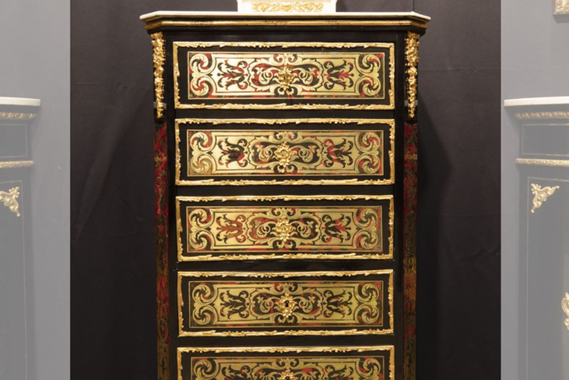 FRANKRIJK - ca 1850/70 kleine Napoleon III-secretaire in goedbewaarde "Boulle", [...] - Bild 3 aus 3