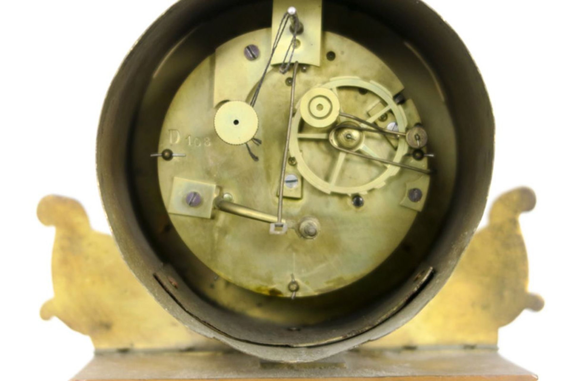Antieke klok (met thermometer) met een kast in marqueterie, versierd met gedoreerd [...] - Bild 3 aus 3