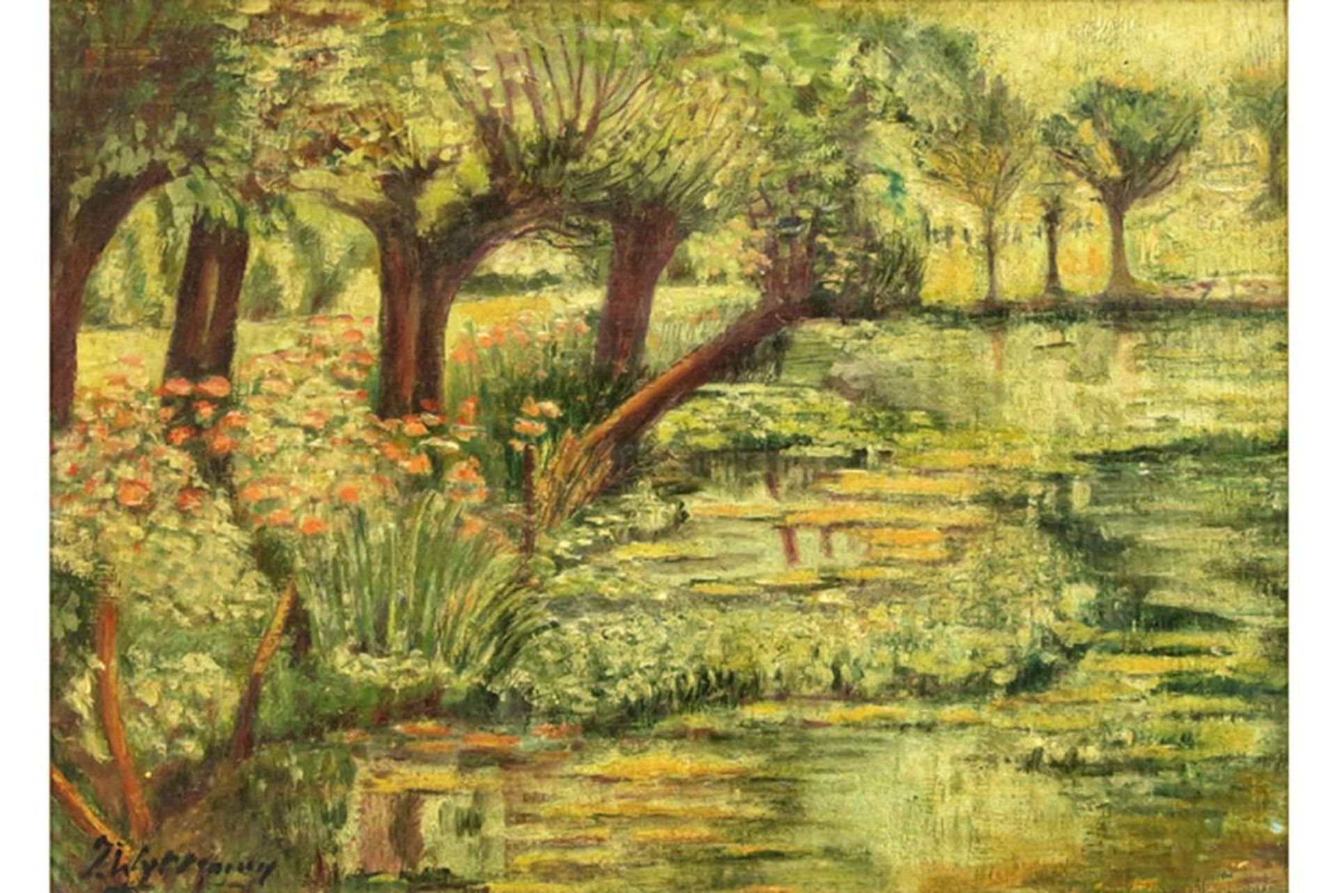 WYTSMAN JULIETTE (1866 - 1925) olieverfschilderij op paneel met een landschap op [...] - Bild 2 aus 4