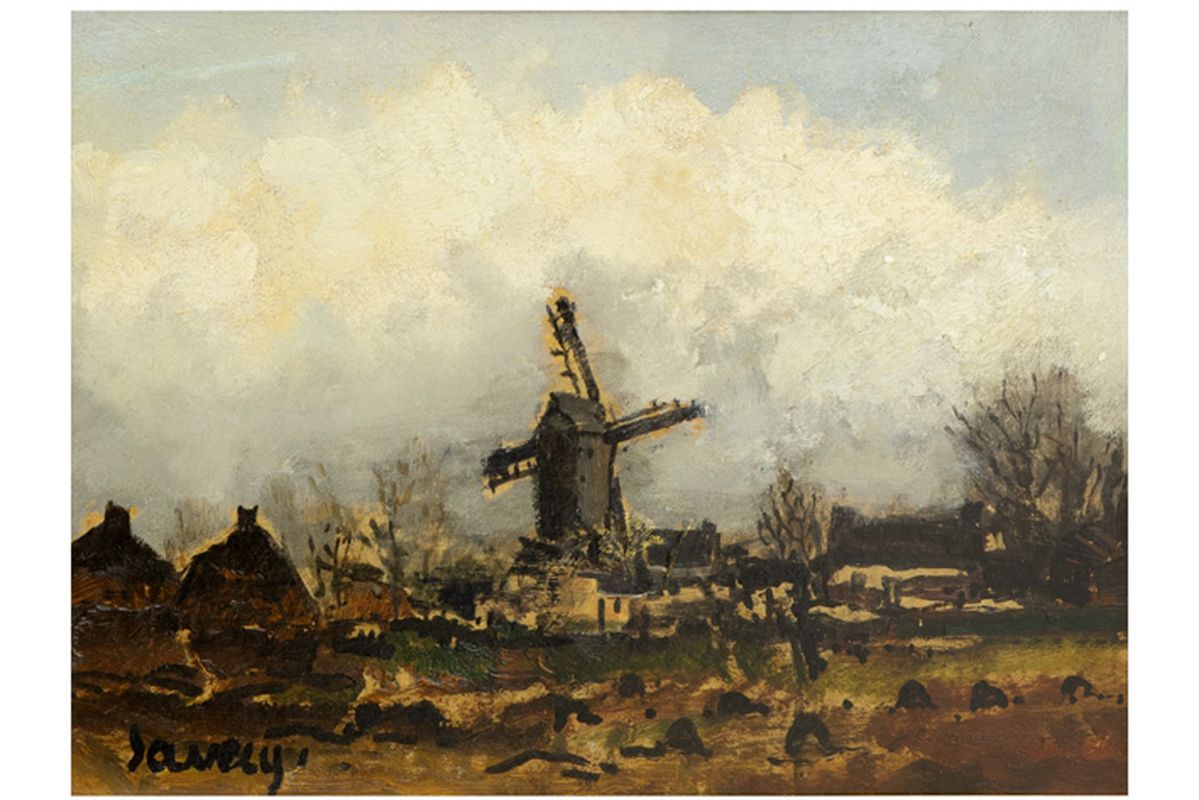 SAVERYS ALBERT (1886 - 1964) olieverfschilderij op paneel : "Molenlandschap" - 30 x [...] - Image 2 of 4
