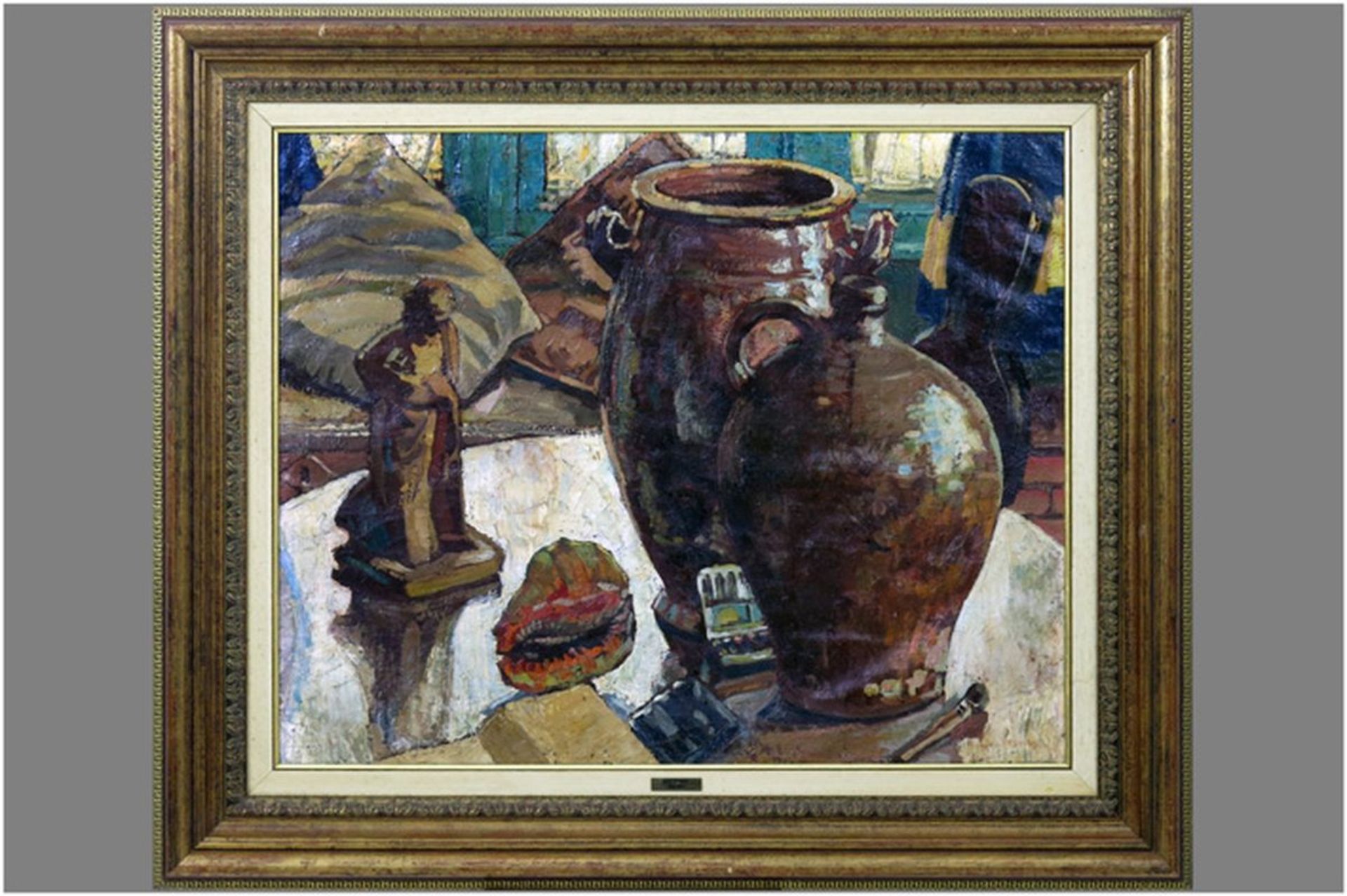 VERWEST JULES (1883 - 1957) olieverfschilderij op doek : "Stilleven met kruiken" - [...]
