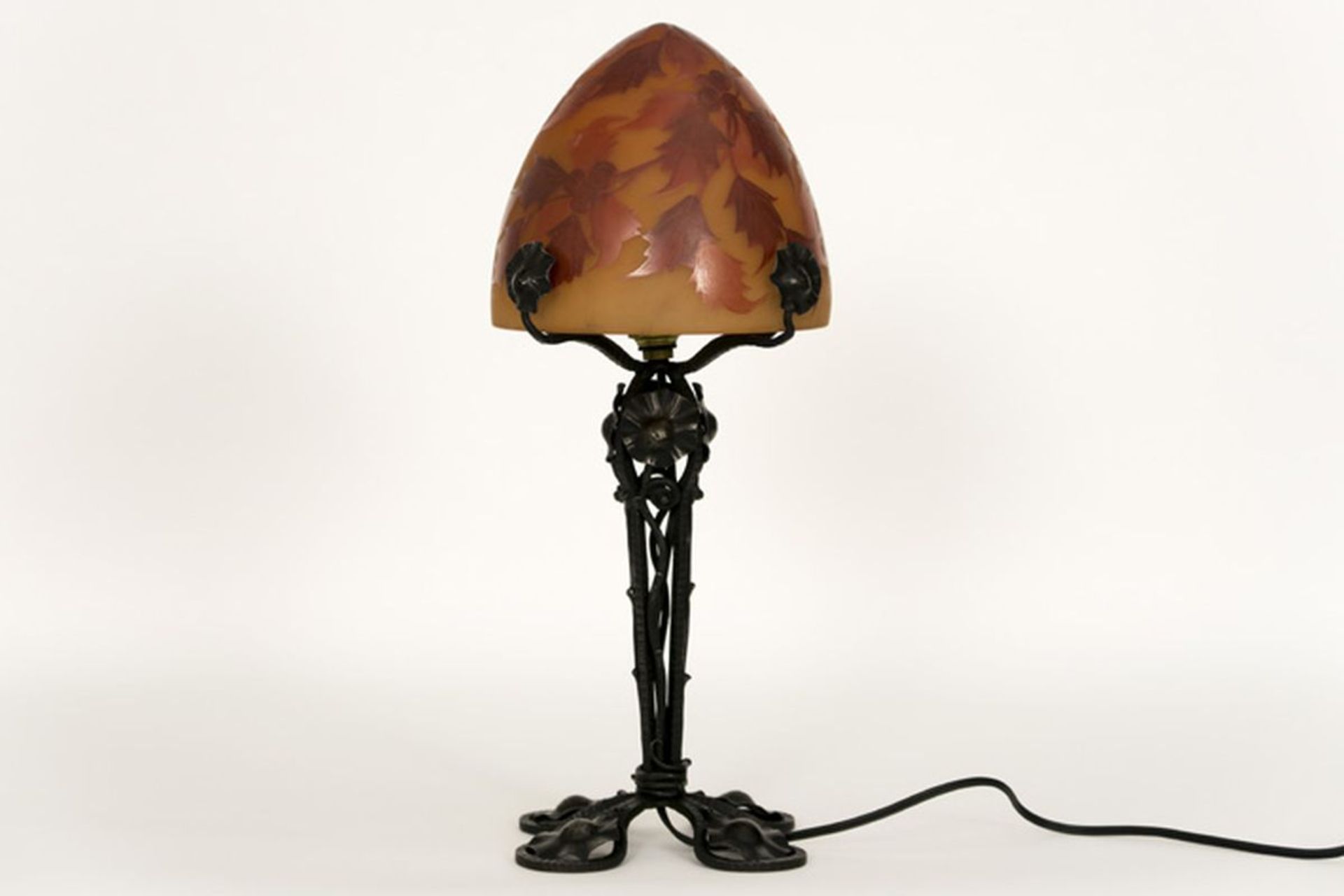 MÜLLER frêres LUNEVILLE Art Nouveau-lamp in gedoreerde brons met verstelbare arm [...] - Bild 4 aus 5