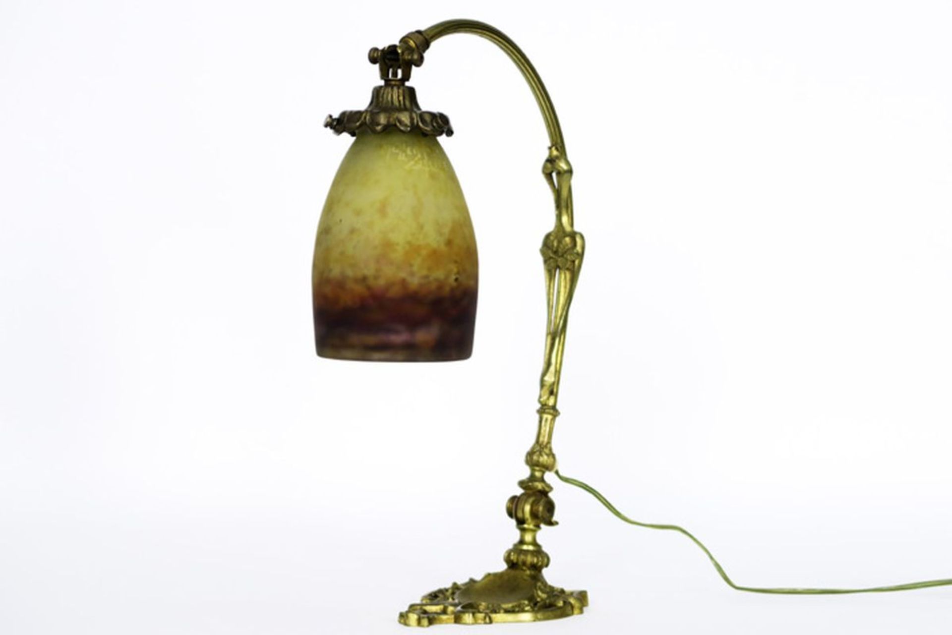 MÜLLER frêres LUNEVILLE Art Nouveau-lamp in gedoreerde brons met verstelbare arm [...] - Bild 2 aus 5