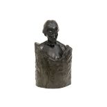 LORRAIN JENNY (1876 - 1943) sculptuur in ebbenhout : "Buste van een jonge vrouw" - [...]