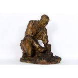 VAN DEN MEERSCHE GUSTAAF (1891 - 1970) sculptuur in gepatineerde gips getiteld "De [...]