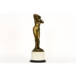 Franse Art Deco-sculptuur in gedoreerde brons : "Baadster" - hoogte : 31 cm - op [...]
