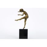 COLINET CLAIRE (1880 - 1950) Art Deco-sculptuur in gedoreerde brons : "Danseres met [...]