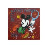 DON KEN (° 1956) scilderij in acryl op doek met Mickey Mouse getiteld "Better hit [...]