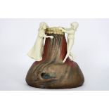 Wellicht Oostenrijkse "Amphora" - vaas uit de Art Nouveau periode in porselein met de [...]