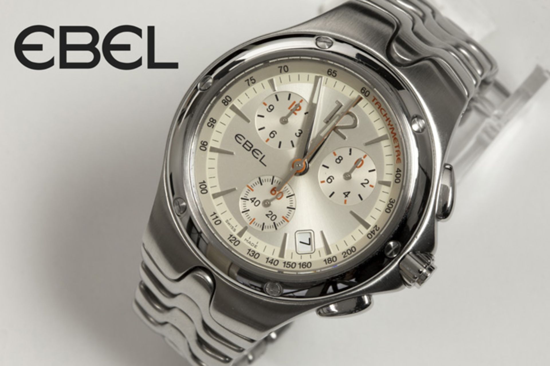 EBEL volledig origineel quartz chronograaf polshorloge - model "Sportwave" - in staal [...]