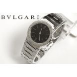 BULGARI volledig origineel quartz damespolshorloge in staal met originele gematteerde [...]