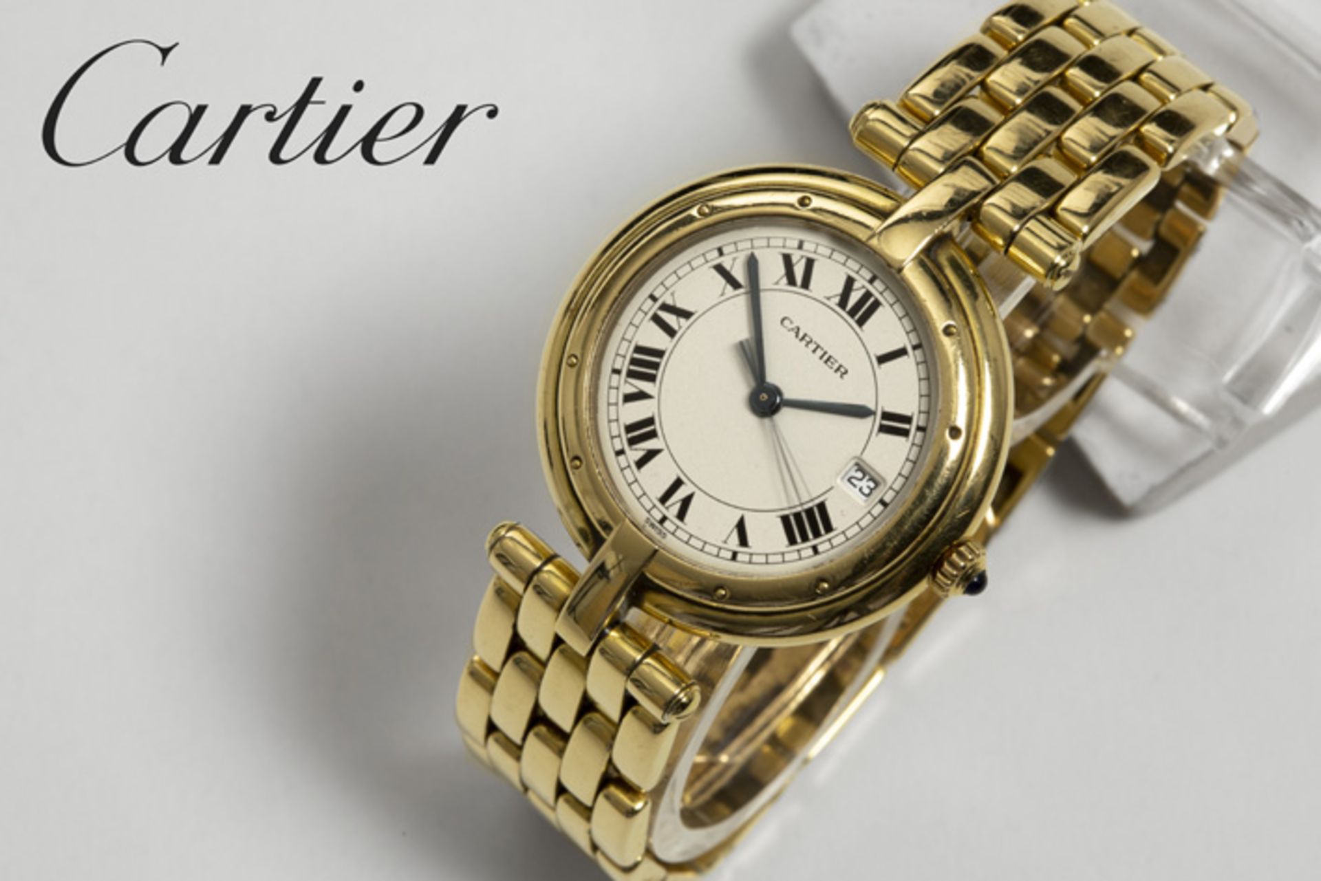 CARTIER volledig origineel quartz polshorloge - model "Vendôme" - in geelgoud (18 [...]