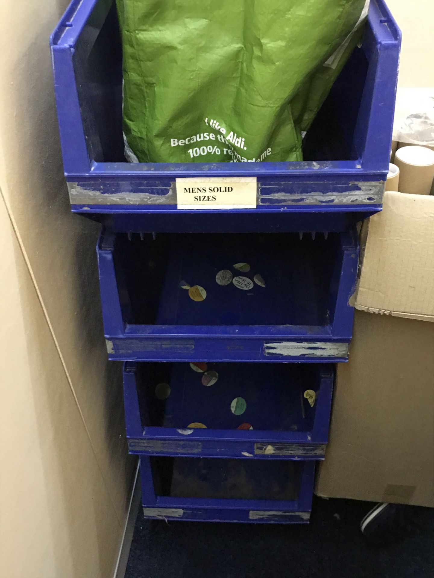 4 Blue Product Bins