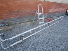 Aluminium roof ladder, 14 tread and aluminium step ladder, 3 tread. Located The Nurseries, New