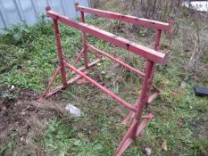 2 x metal frame adjustable trestles. Located The Nurseries, New Passage Road, Pilning, Bristol,