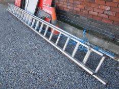 Aluminium double extension ladder. Located The Nurseries, New Passage Road, Pilning, Bristol, BS35